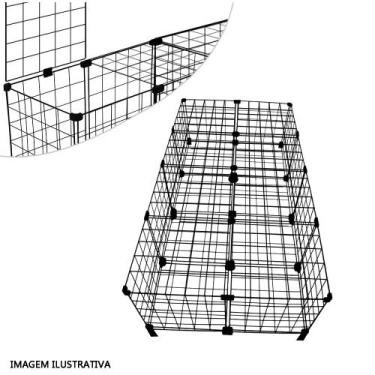 Imagem de Cercado Porquinho Da ÍNdia Com Fundo, PÉS E Teto  60x120cm Preto - IGU