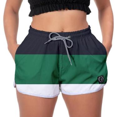 Imagem de Short Feminino Tactel com Elástico e Cordão Ajustável Bolsos Laterais 