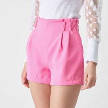 Imagem de Short Alfaiataria Feminino Verão Cintura Alta Social Luxo - SWISS BOUT