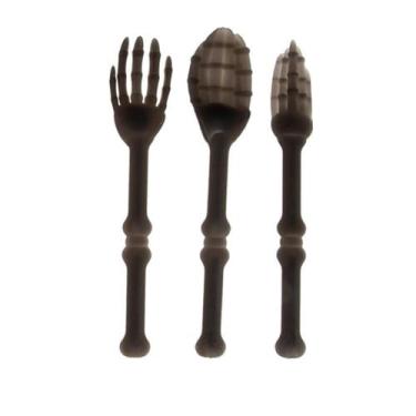 Imagem de Kit Talher Colher Faca Garfo Horripilante Halloween - Extra Festas, Pr