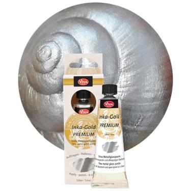 Imagem de Viva Decor Inka Gold Premium 40 g – PRATA – cera dourada e acabamento metálico para efeitos brilhantes em madeira, tela, argila, concreto, secagem rápida, ideal para efeitos de pátina antiga e