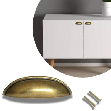 Imagem de Kit 14 Puxador Concha Rustico  P/ Gavetas Armários Móveis - Compras Fá