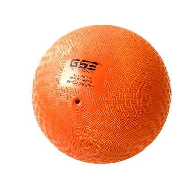 Imagem de Bolas de playground infláveis premium, bola de handebol Bouncy, perfeitas para crianças e adultos em jogos de bola, academia, acampamentos, piquenique e exercícios de ioga para ambientes internos e externos (laranja, 21,5 cm)