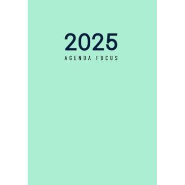 Imagem de Agenda: Semainier/Mensuel - Format A5 - Planificateur 'FOCUS' Productivité + Objectifs, 12 Mois, Citations inspirantes, Plan à 90 jours, Journal de ... Personnel, Notes, Couverture souple Menthe