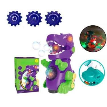 Imagem de Dinossauro Lança Bolha De Sabão Automático Emite Som E Luz. - toys