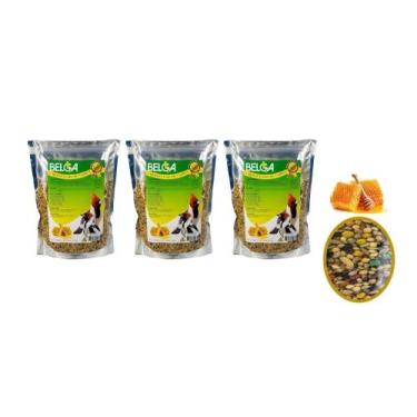 Imagem de Kit 4 Rações  / Passarinho Ração Cardeal E Galo De Campina Mix 500 Gr 