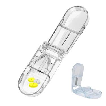 Imagem de Cortador De Comprimidos Com Armazenamento e Lâmina Prático - SUPERMEDY