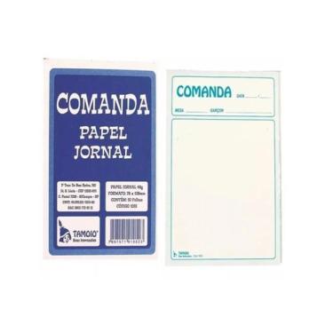 Imagem de Comanda De Papel Restaurantes, Bares, Lanchonetes 78x108 - Tamoio