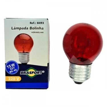 Imagem de Lampada Colorida Brasfort 15Wx220V. Vermelha . / Kit C/ 25 Peças, 220V