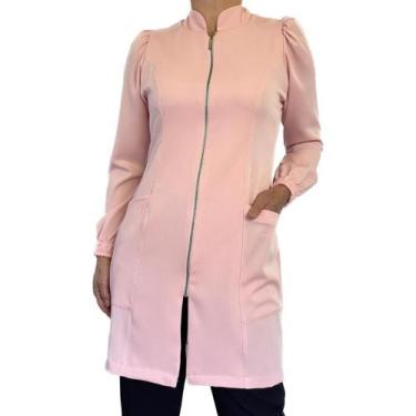 Imagem de Jaleco Acinturado Feminino Manga Longa Bufante Biah - Jaleco Art, Rosa