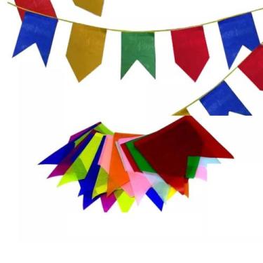 Imagem de Festa Junina,  200 mts Bandeirinha de Plástico - Real Seda
