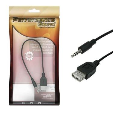Imagem de Cabo P4 c/ p3 Estéreo X Usb Fêmea 25cm - 5+
