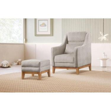 Imagem de Poltrona De Amamentação Com Puff Áquila Cinza - Zurc Decor