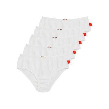 Imagem de Kit com 5 Calcinhas Infantil Sanny 212830, Branco, 14