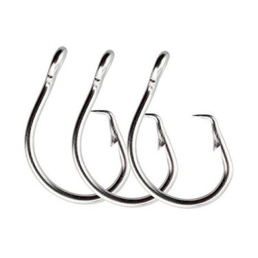 Imagem de Anzol Circular 9/0 Circle Hook Niquelado 25 Unidades Pesca - DE-YU