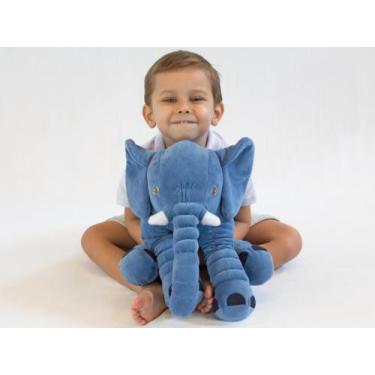Imagem de Elefante Soninho de Pelúcia 45cm Anti-alérgico - Toybrink, Azul