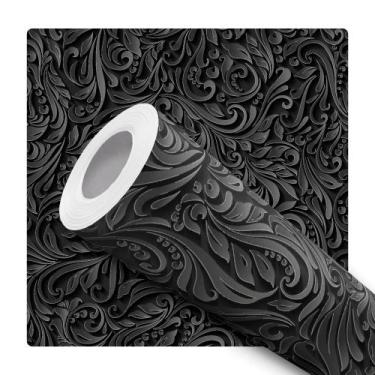Imagem de Papel De Parede Vinílico Provençal Preto Efeito Visual 3D Sala 10m - D