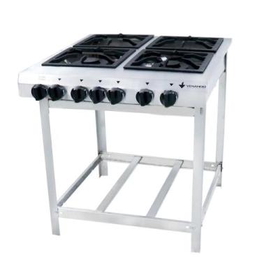 Imagem de Fogão Industrial Venâncio 4 Bocas 2 Duplas a Gás Baixa Pressão Extra c