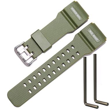 Imagem de Correia de resina de reposição MCXGL para Casio GShock lammaster GG1000 GWG100 GSG100, ArmyGreen