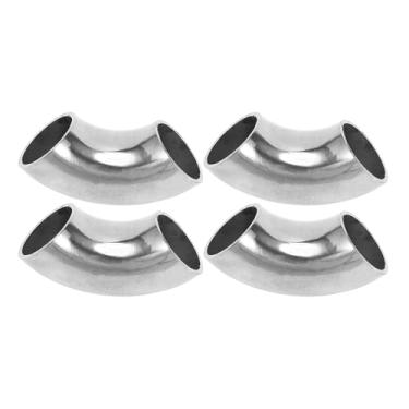 Imagem de Motoforti 4 peças 90 graus curva mandril cotovelo carro modificado tubo de escape tubulação 3.1 cm espessura OD 2mm/14GA 32x85x2mm 201 aço inoxidável 4pcs