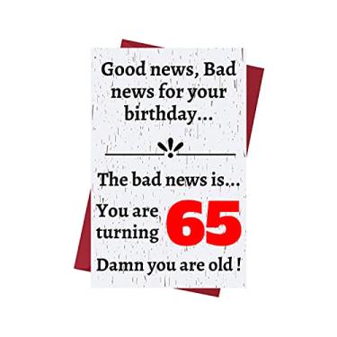 Imagem de Funny Offensive Rude Sarcasm 65th Birthday Cards For Women Or Men – Funny Offensive Birthday Cards 65 years old – Perfect Funny Offensive Rude Sarcasm Birthday Cards 65th Anniversary