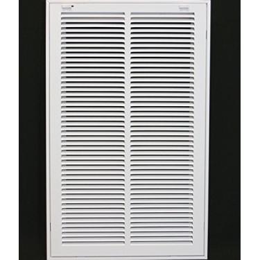 Imagem de Grade de filtro de ar de retorno de 35,56 cm x 61 cm * - Filtro incluído * - Abas de plástico fáceis para rosto/porta removíveis - Capa de duto de ventilação HVAC - Branca [Dimensões externas: 40 cm L