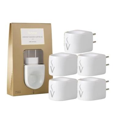 Imagem de Kit 5x Difusor Aromatizador Porcelana Branco Elétrico Bivolt de Aromas Essenciais e Óleos Essencias