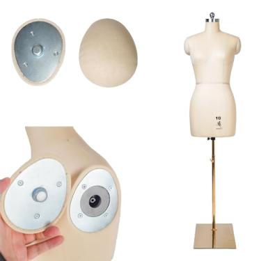 Imagem de lavandeform Corpo De Manequim De Espuma De Alta Densidade Para Costura De Vestido Feminino Tamanho 10 Para Fixação (Bege, 10)