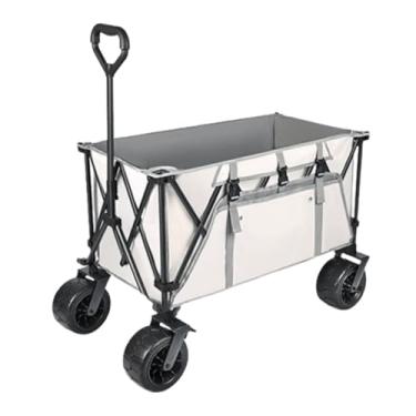 Imagem de carroça Carrinho de vagão dobrável com rodas, vagão utilitário dobrável para mercearia, acampamento, jardim, quintal, carrinhos e vagões com bolso lateral dobrável