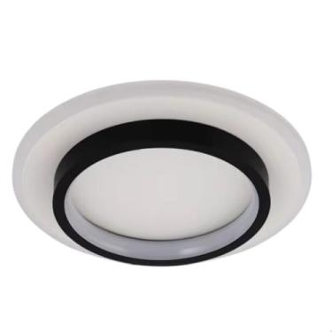 Imagem de Plafon Moderno Lâmpada de Teto LED Acrílico 3 Temperaturas de Cor Bivolt Iluminação de Teto para Sala De Estar Varanda Corredor (Redondo) Plafon Sobrepor Preto e Branco (Preto)