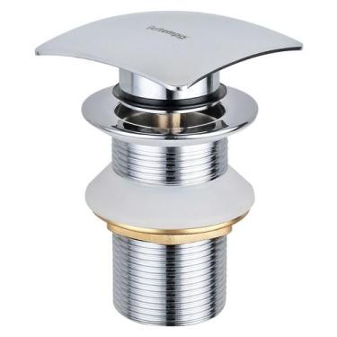 Imagem de Válvula Click 1 1/4 Quadrada Ralo Para Cuba Pia Banheiro Aço Inox/Latã