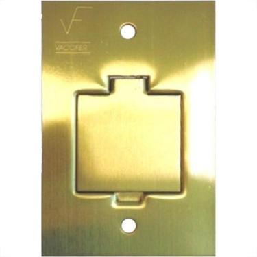 Imagem de Placa Piso Latao 4X2''Tomada Fone''Com 1 Tampa Unha Pp20/00 - VACOFER