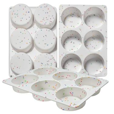 Imagem de Moldes de silicone para mordida de ovo, 3 pacotes de 3 polegadas de profundidade, 3 polegadas, molde de ovo sous vide, moldes redondos para ovos de café da manhã, sanduíches, omeletes, rolos de