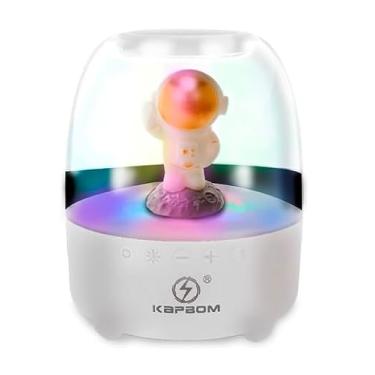 Imagem de Caixa De Som Bluetooth Astronauta Led Rgb 8w Grave Potente (Branco)
