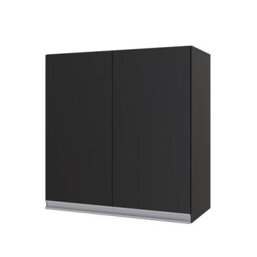 Imagem de Armario Aereo 02 Portas Com Puxador - Mobihome, PRETO