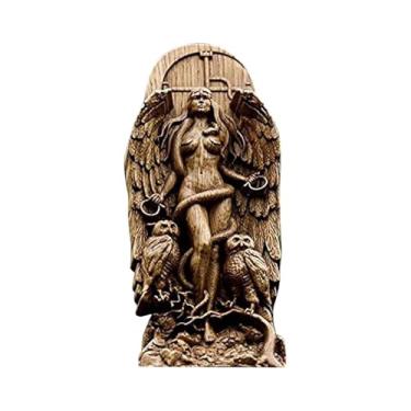 Imagem de VBQFDPH Estátua decorativa de resina da deusa, estatueta da natureza, 22 x 9 x 3 cm, estátua de Hecate