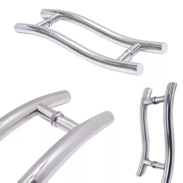 Imagem de Puxador S Aço Inox Redondo Porta Madeira Vidro Social 45cm