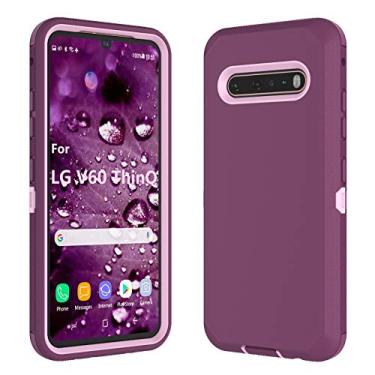 Imagem de Capa para LG V60, capa para LG G9 ThinQ/LG V60 ThinQ 5G, Thybx [proteção contra quedas] Capa de plástico com absorção de poeira e choque de corpo inteiro TPU 3 camadas duráveis e sólidas capas rígidas