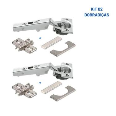 Imagem de Kit 02 Dobradiças Clip Top Blumotion Reta 110º 71B3550