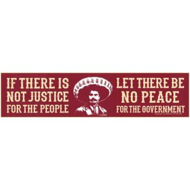 Imagem de If There is Not Justice for The People Let There Be No Peace for The Government ~ Emilio Zapata Adesivo grande para para-choque de carro Locker Skateboard Window Decal 22,5 x 6,5 cm (adesivo de vinil