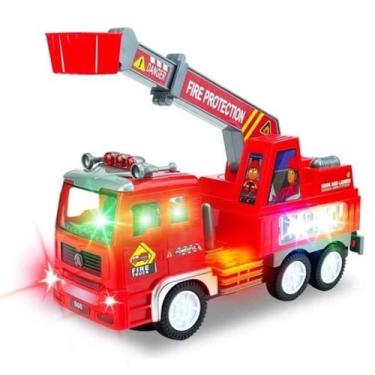 Imagem de Caminhão Carro de Bombeiros Com Sons de Sirene Real Luzes 4D - Enviamo