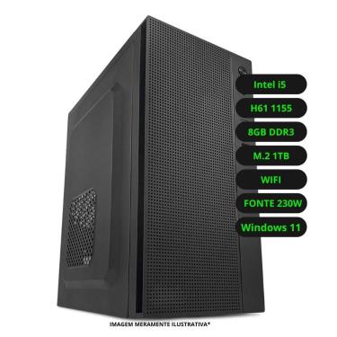 Imagem de Computador cpu Intel Core i5 8GB DDR3 ssd 1TB Wi-Fi Fonte 230W Bivolt Windows
