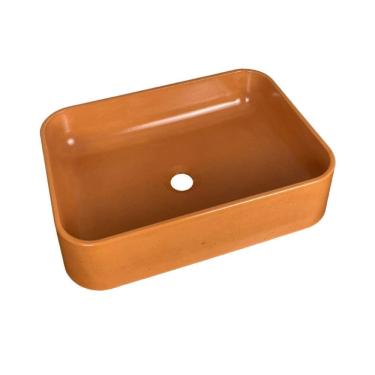 Imagem de Cuba Terracota Apoio Retangular Banheiro Lavabo Pia Sobrepor