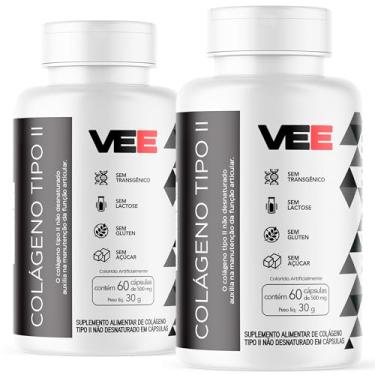 Imagem de Kit 2x Colágeno Tipo 2 Collagen Uc2 Pote 60 Cápsulas Proteina Joelho e Articulação 40mg 0% Açucar Glúten Lactose Rende 30 Doses Importado Natural - VEE