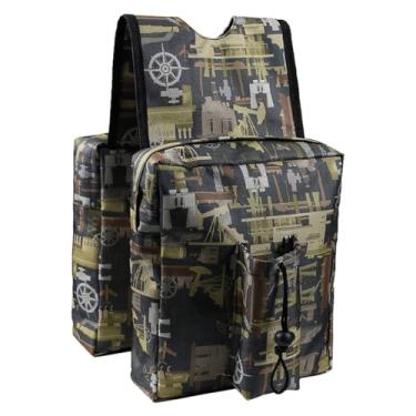 Imagem de Bolsa de Tanque de Motocicleta, Bolsa de Sela de ATV Universal Sacos de Armazenamento Estanques Sacos de Sela Com Bolso Com Vários Bolsos para ATV UTV Acessórios para (Exército)