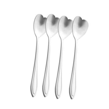 Imagem de Conjunto 4 colheres aço inox para chá Heart prateado Wolff
