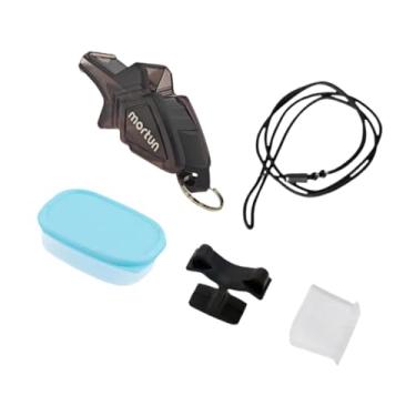 Imagem de menolana Apito de árbitro Apito Esportivo Apito Versátil Sem Sementes Apito de Sobrevivência Ao Ar Livre com Cordão para Partidas de Futebol E Caminhadas, Preto