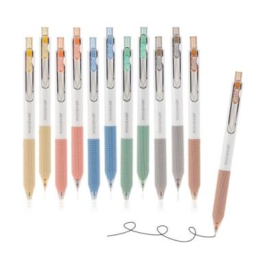 Imagem de DR DOURONGE Canetas de gel, 12 canetas de tinta preta, canetas de escrita lisas de ponta fina, canetas esferográficas de 0,5 mm para anotações, lindas estéticas, materiais escolares de escritório,