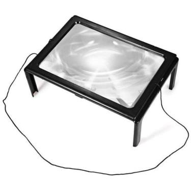 Imagem de Lupa De Mesa Gigante Tamanho A4 Com Suporte Led