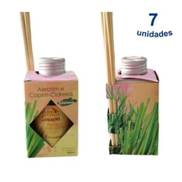 Imagem de Kit 7 Aromatizador Ambiente 100ml Difusor Vareta Luz Aromas Aromatizan